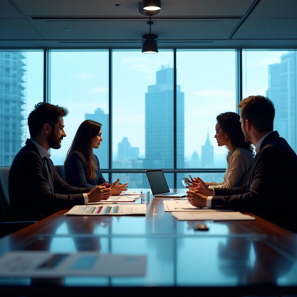 Equipo de ConsultEspaña en reunión estratégica
