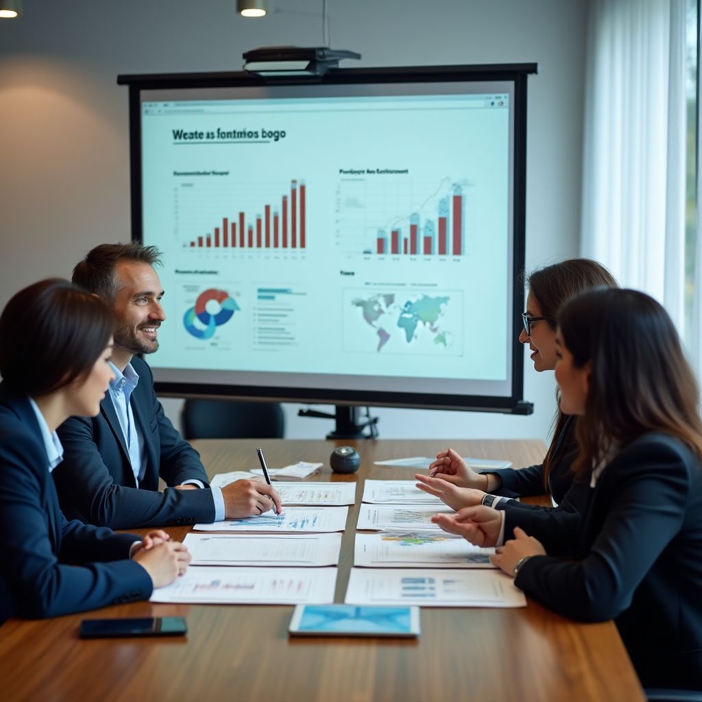 Equipo de consultoría discutiendo estrategias